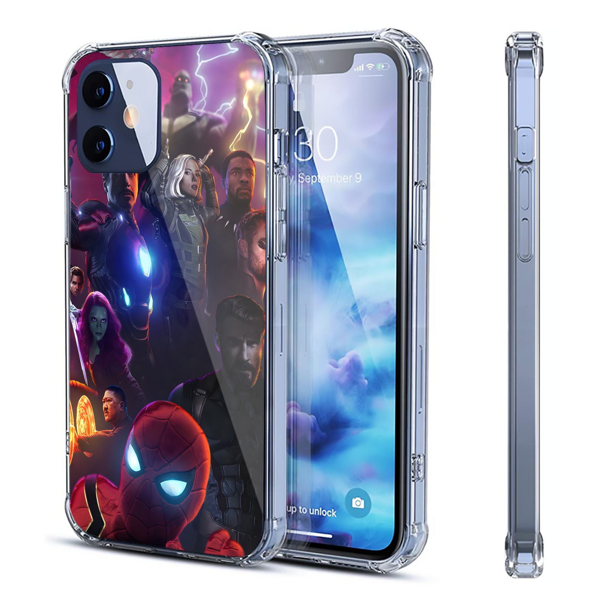 （画像用） アベンジャーズ The Avengers 【iPhone 12シリーズ対応】透明スマホケース（クリアソフトケース）